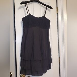 Aquamar Chic Black Layered Mini Dress M